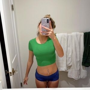 Zara Women's Green Crop-top